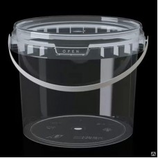 Ведро пластиковое с крышкой 1 л